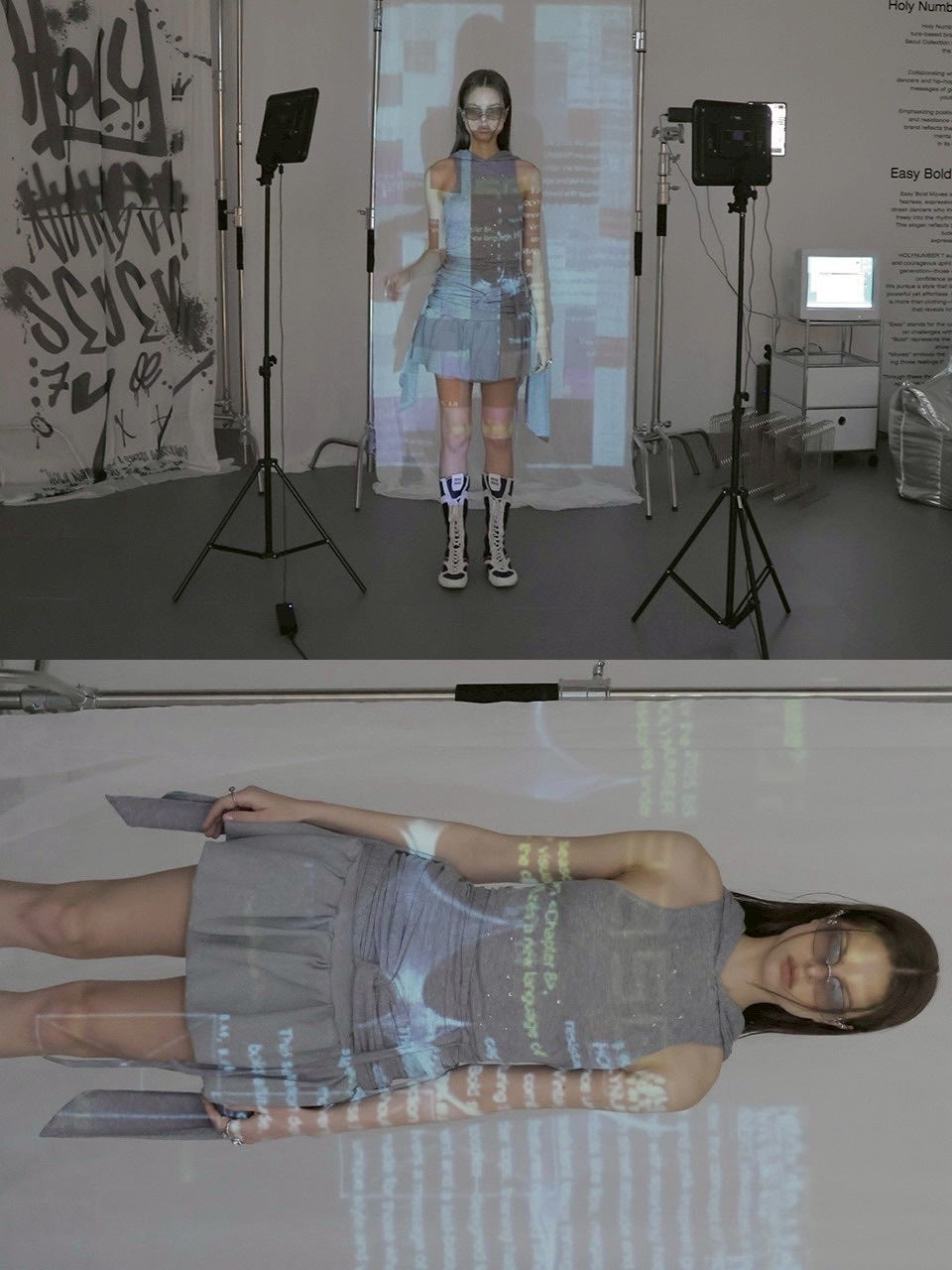 【HOLY NUMBER 7】GIRL'S HIP HOP CUBIC HOODIE SLEEVELESS