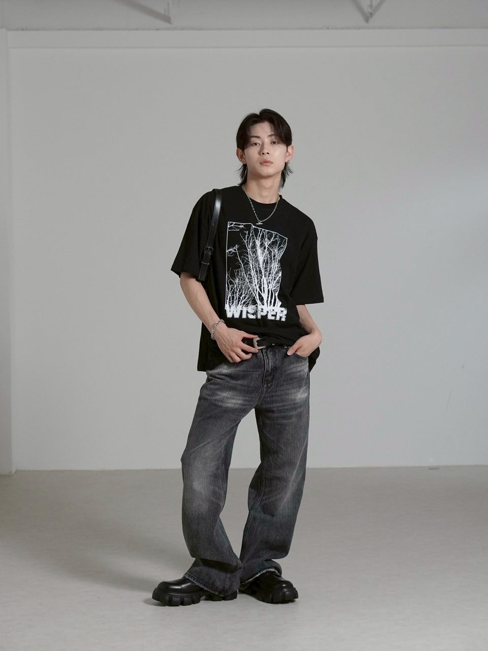 【Chikashitsu +】whisper tree t-shirt (3color) / 【チカシツプラス】ウィスパーツリープリント半袖Tシャツ