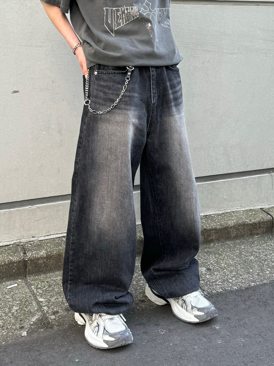 大阪店WEB限定受注制【Chikashitsu +】vintage wash semi wide denim pants 4 / 【チカシツプラス】ヴィンテージウォッシュセミワイドデニムパンツ