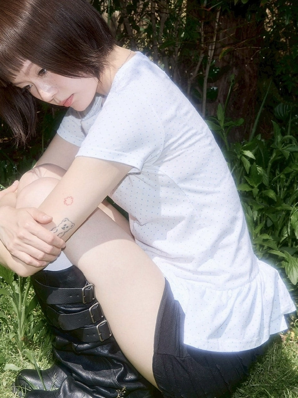 【FANCY CLUB】Frill Layered Dot Tee / フリルレイヤードドット半袖Tシャツ