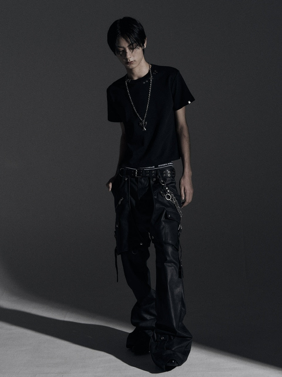 【Rosen Kreuz】SIDE BELT DOCKING FLARE PANTS