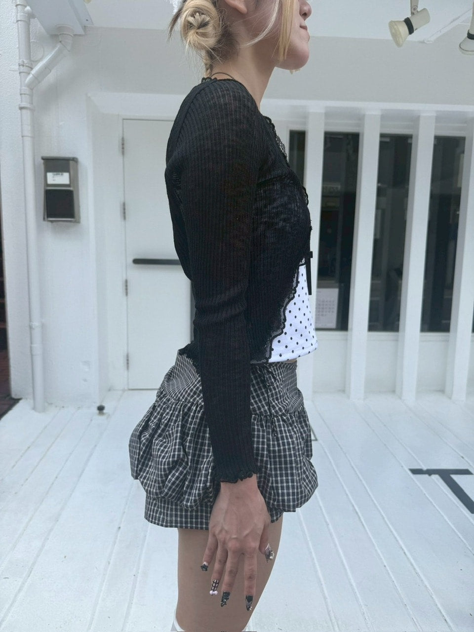 受注制【nmtc +】french frill cardigan (3color)