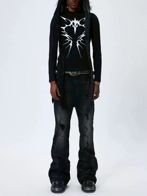 【DND4DES】ROUGH STRETCH FLARED JEANS