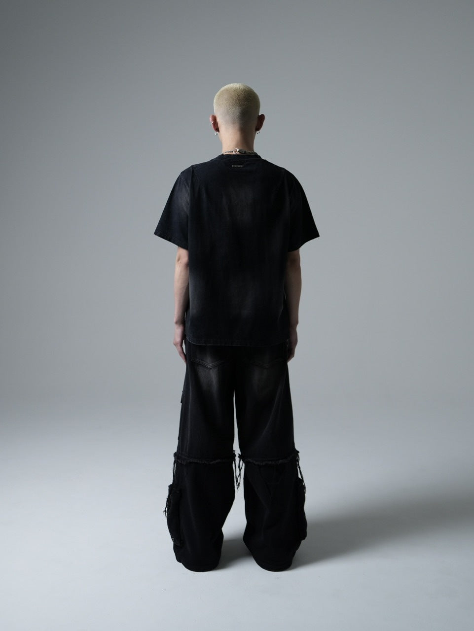 【CHIKASHITSU PLUS HIGH】Layered zip cargo denim pants