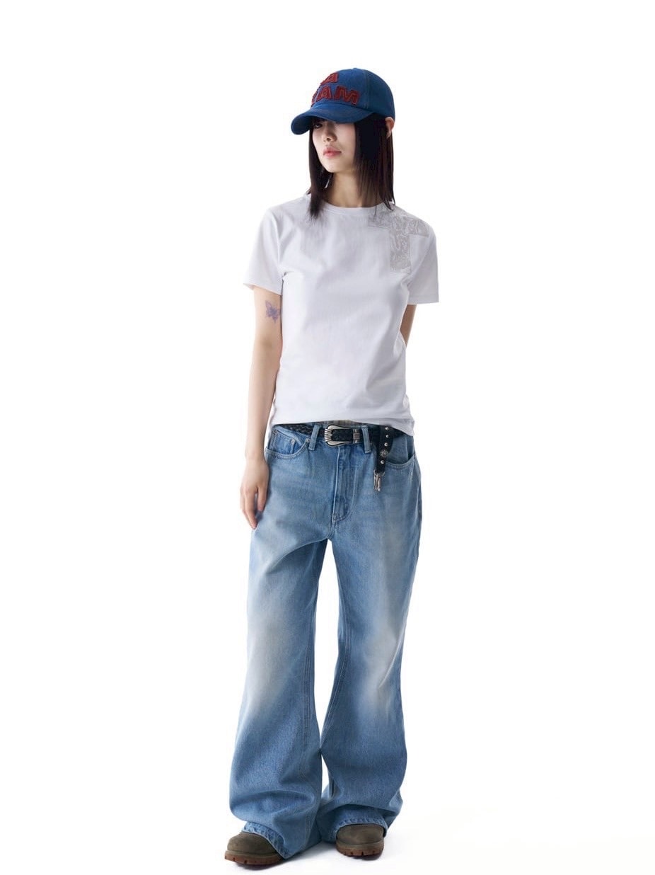 【AAKAM】CROS2 Printed Half Top