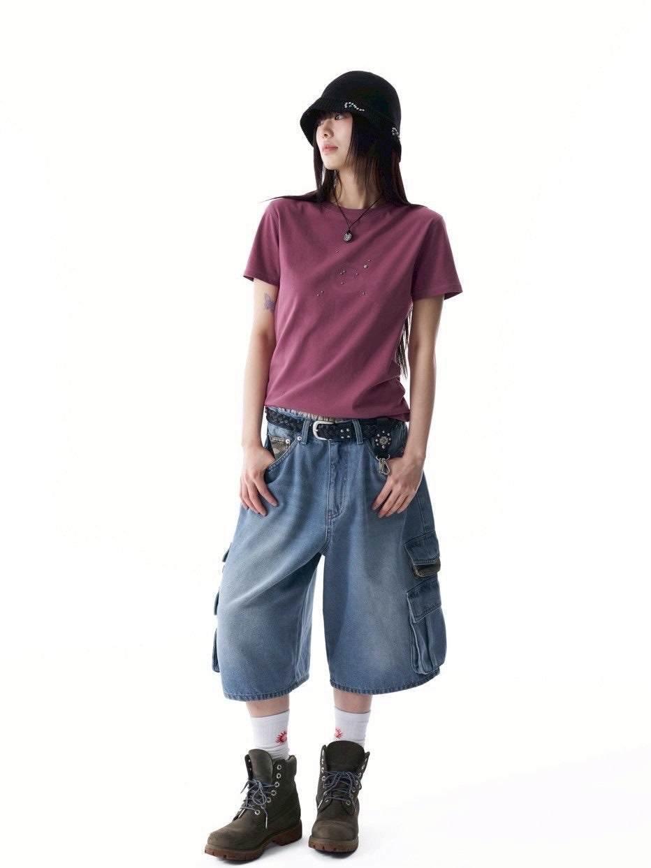 【AAKAM】Studded Sun Half Top