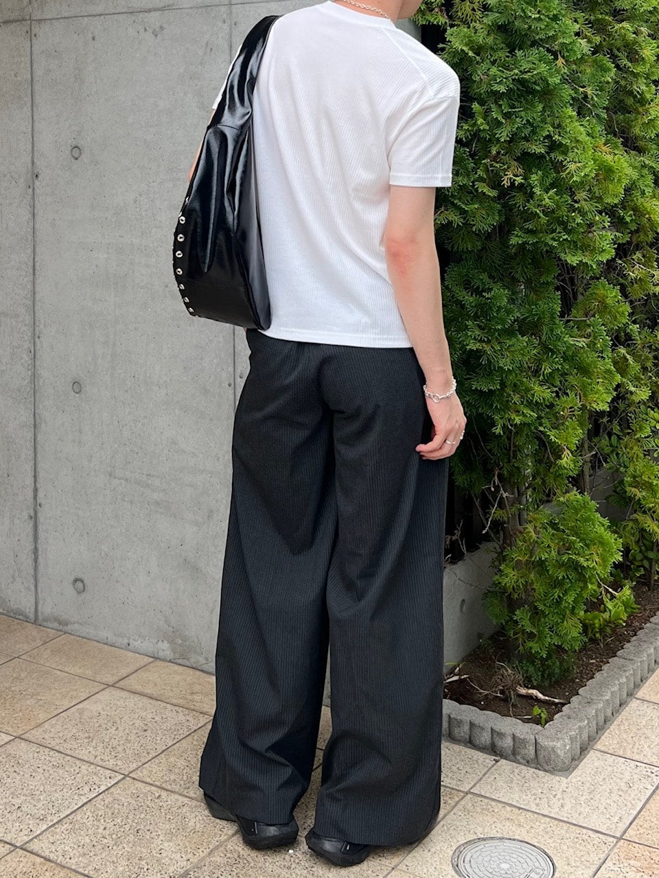 東京店WEB限定受注制【Chikashitsu +】cropped rib knit tee (3color)