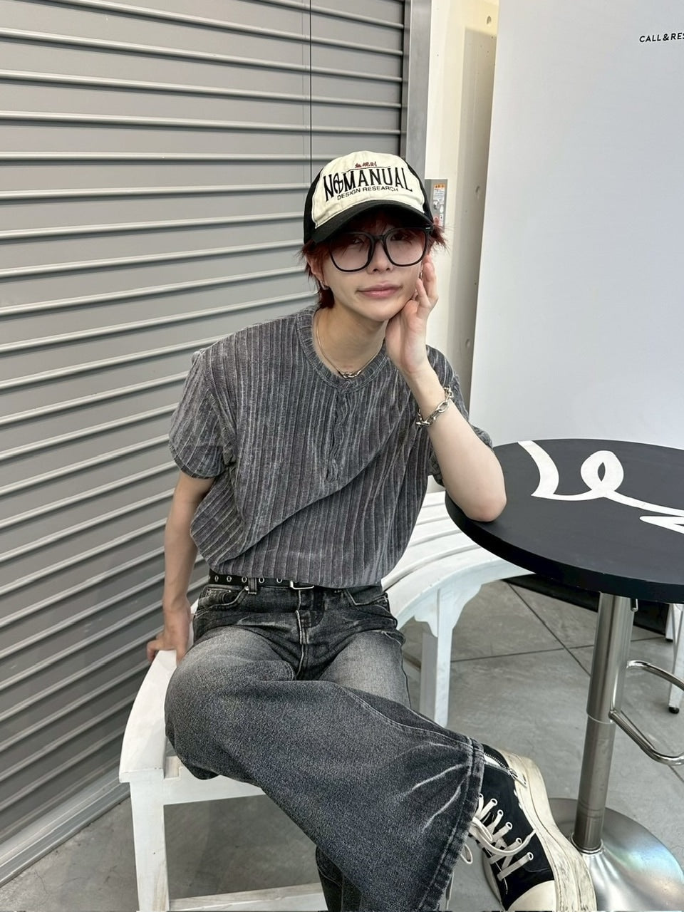 受注制【LUV CODE】henry neck half sleeve velours top (4color)