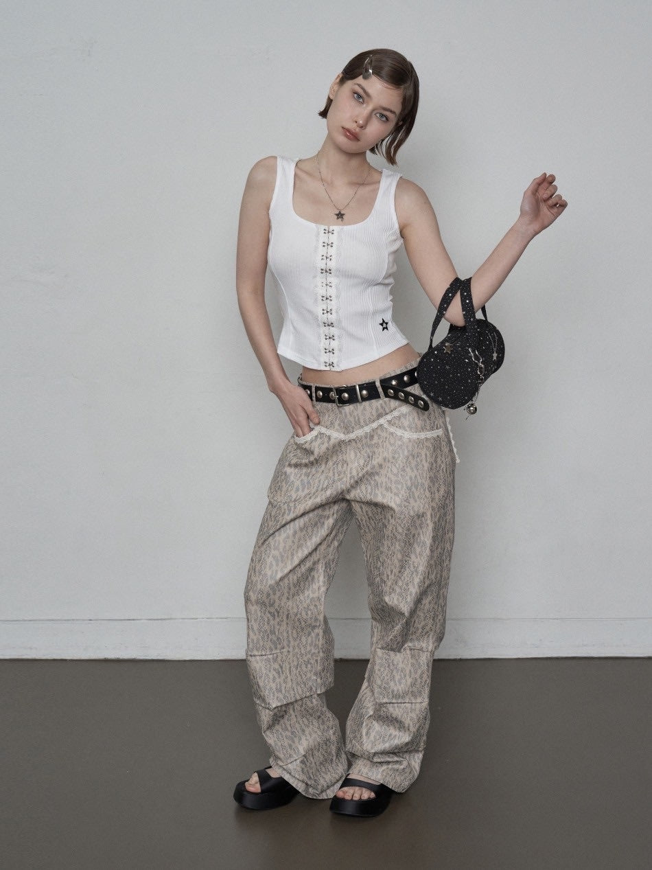 【SETUP‐EXE】LACE HOOK SLEEVELESS / 【セットアップエグゼ】レースフックタンクトップ