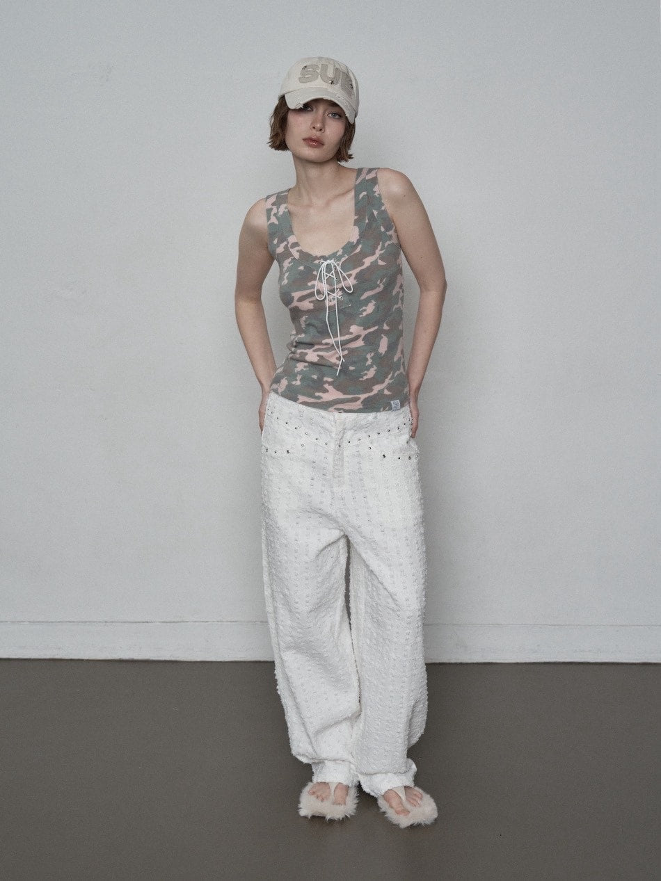 【SETUP‐EXE】CAMO RAW EDGE SLEEVELESS / 【セットアップエグゼ】カモローエッジタンクトップ