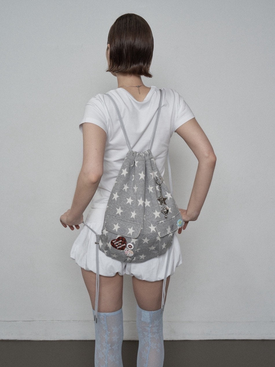 【SETUP‐EXE】STAR POCKET GYM SACK / 【セットアップエグゼ】スターポケットリュック