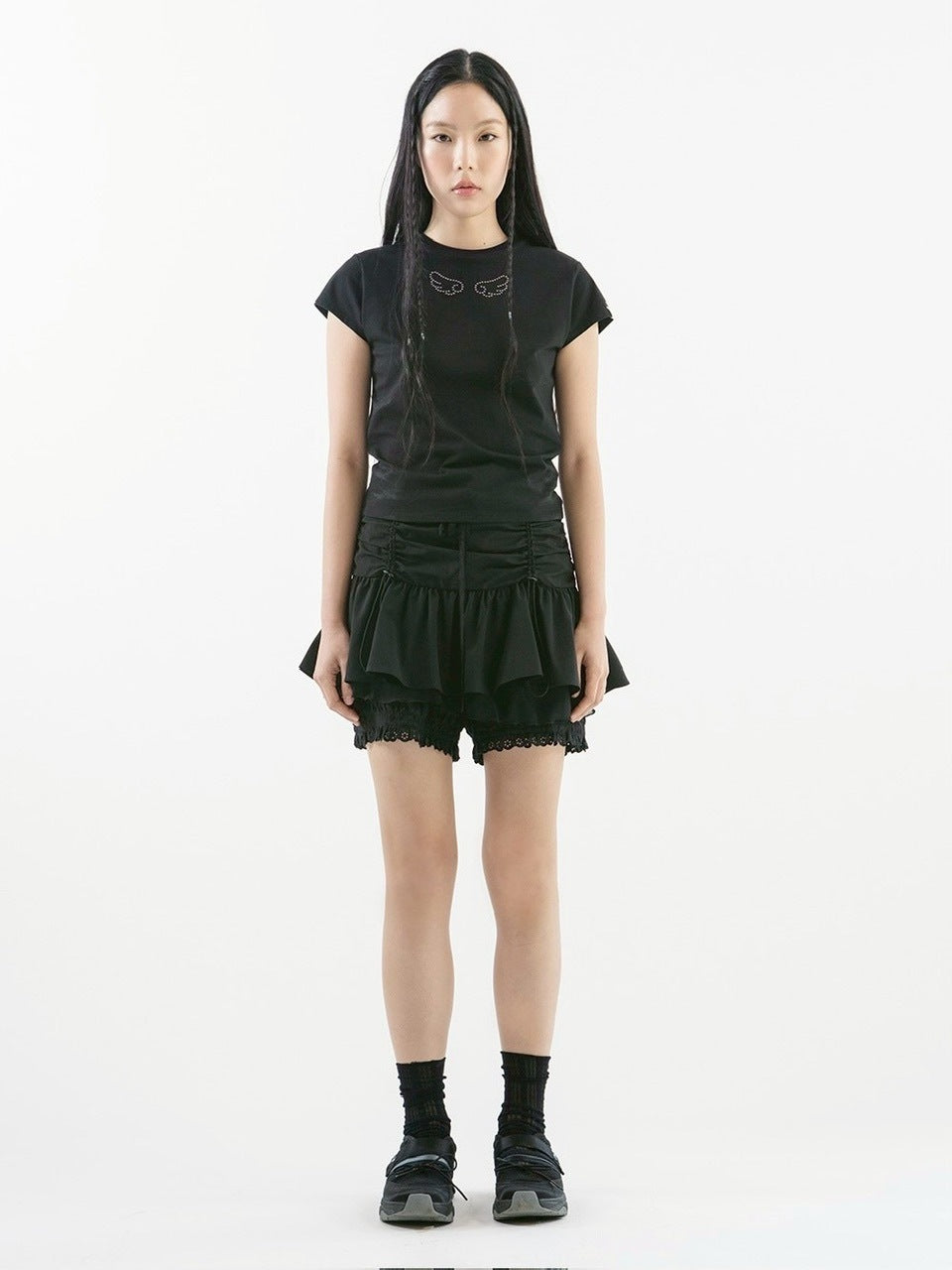 【TUOMIO】ANGEL STUD BABY T-SHIRT / 【トゥオミオ】エンジェルスタッズベイビー半袖Tシャツ