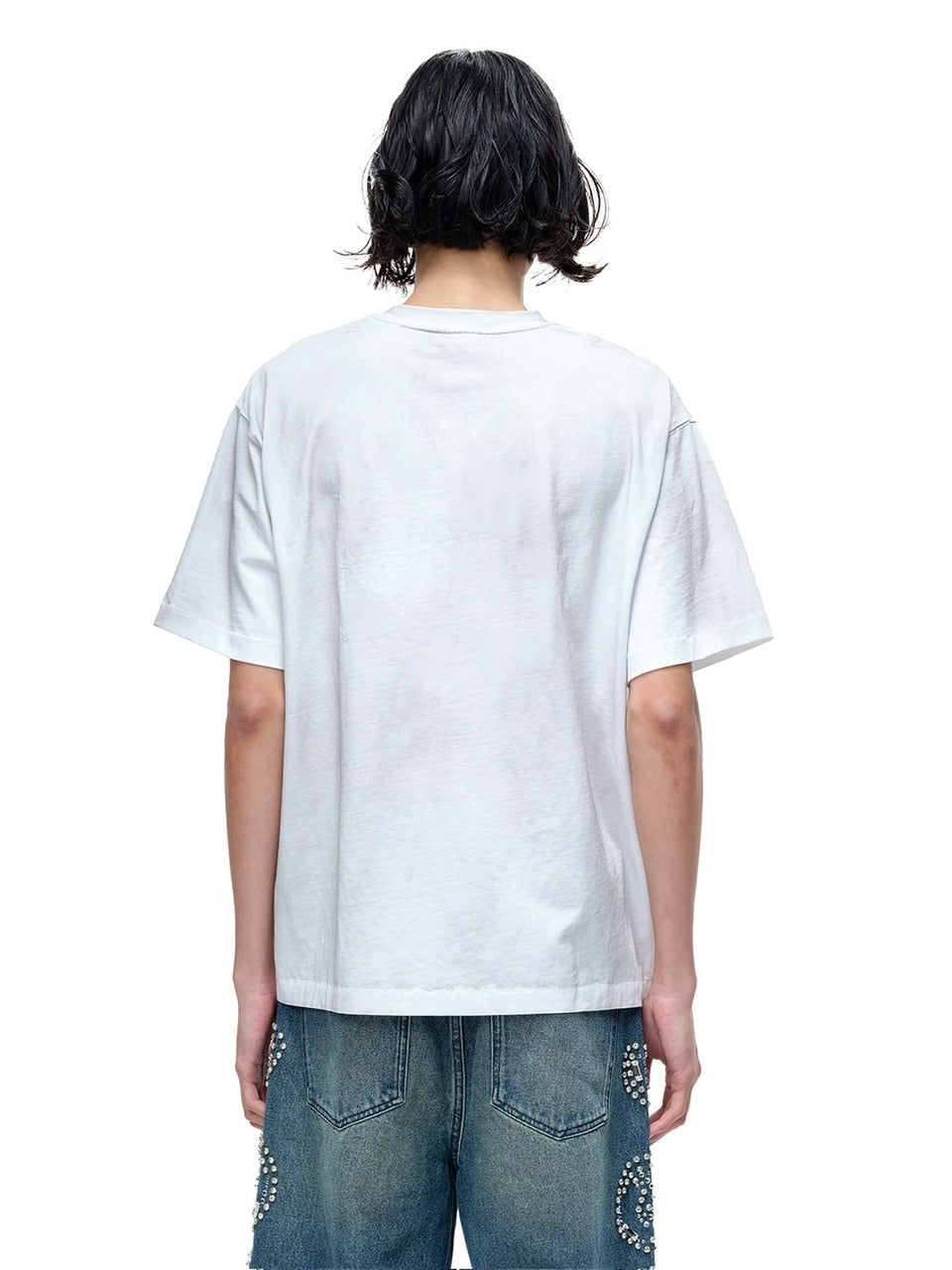 【The Boy Has No Patience】LUMINOUS NIGHT LEATHER PATCH TEE / 【ザボーイハズノーペーシェンス】レザーパッチロゴ半袖Tシャツ