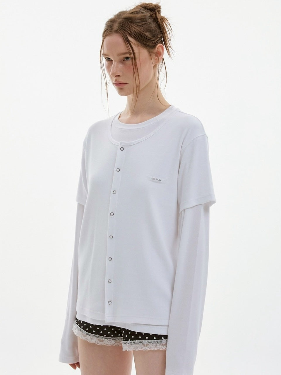 【ESC STUDIO】soft double t-shirt/ 【イーエスシーステュディオ】ソフトダブル長袖Tシャツ