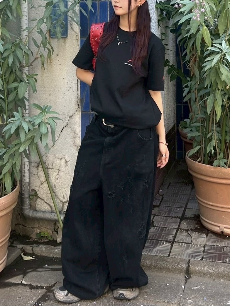 受注制【Chikashitsu +】big zip Non-leather material bag / 【チカシツプラス】ビックジップノンレザーショルダーバッグ