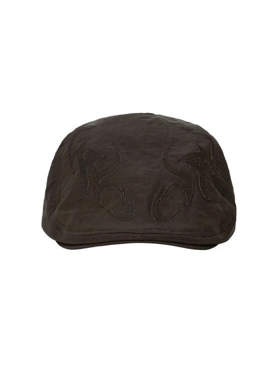 【AJOBYAJO】Tribal Logo Nylon Flat Cap / 【アジョバイアジョ】トライバルロゴナイロンハンチング帽