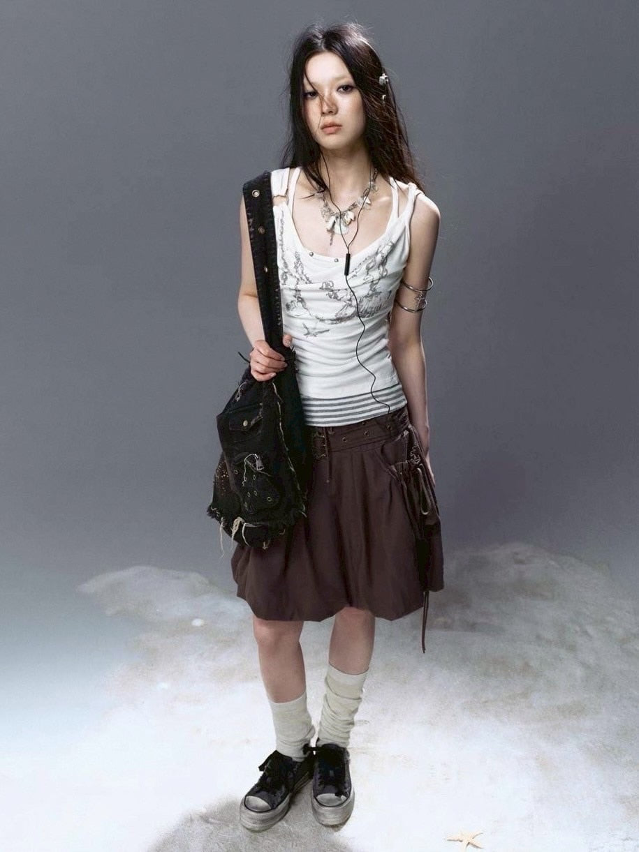 【Cest Nous】Petal Skirt / 【セヌー】ベルトポケットバルーンスカート