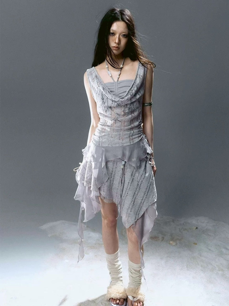 【Cest Nous】Beaded Top / 【セヌー】レイヤードフリルタンクトップ