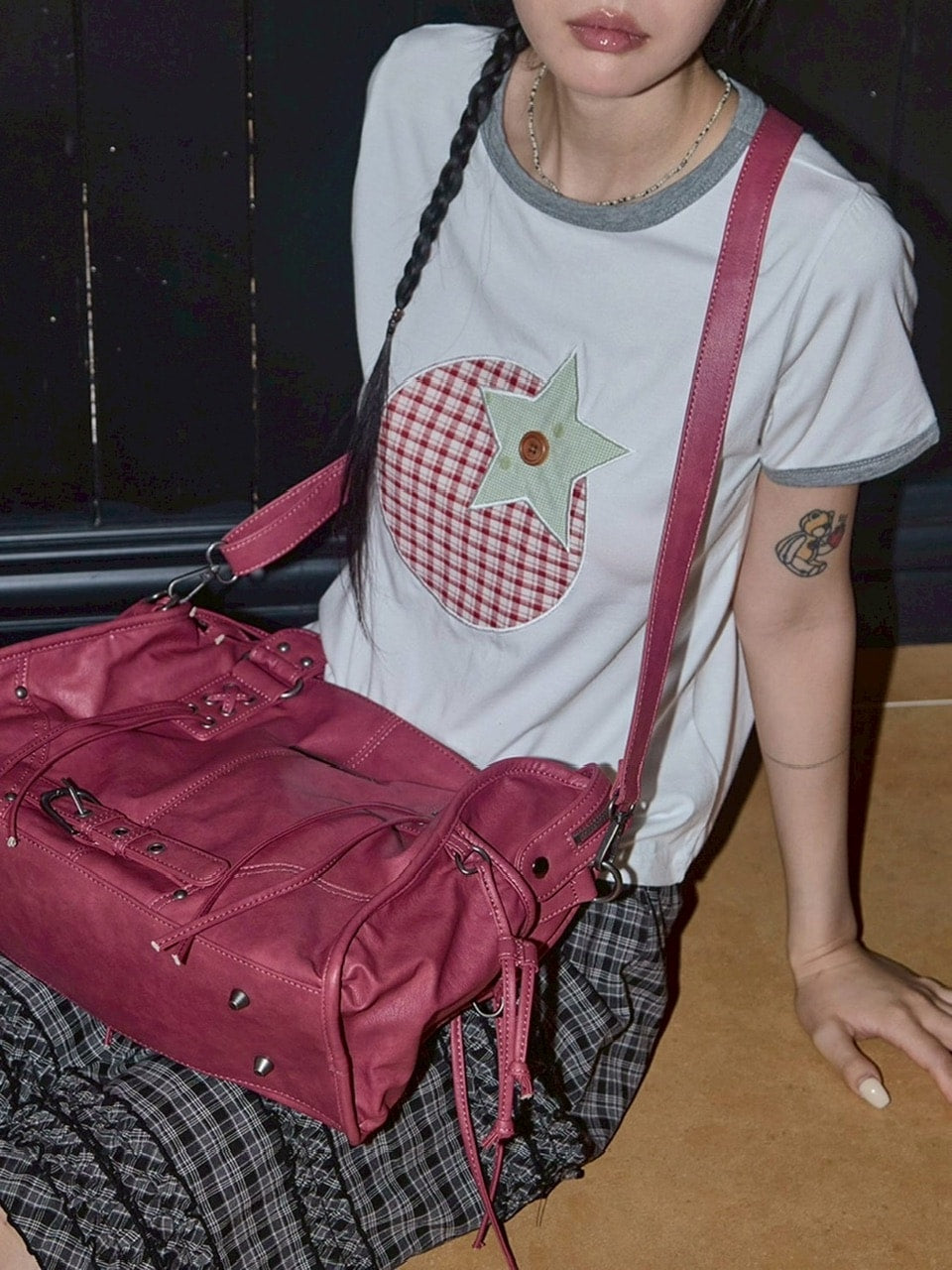 【FANCY CLUB】TOMATO PATCH RINGER TEE / 【ファンシークラブ】トマトパッチリンガー半袖Tシャツ