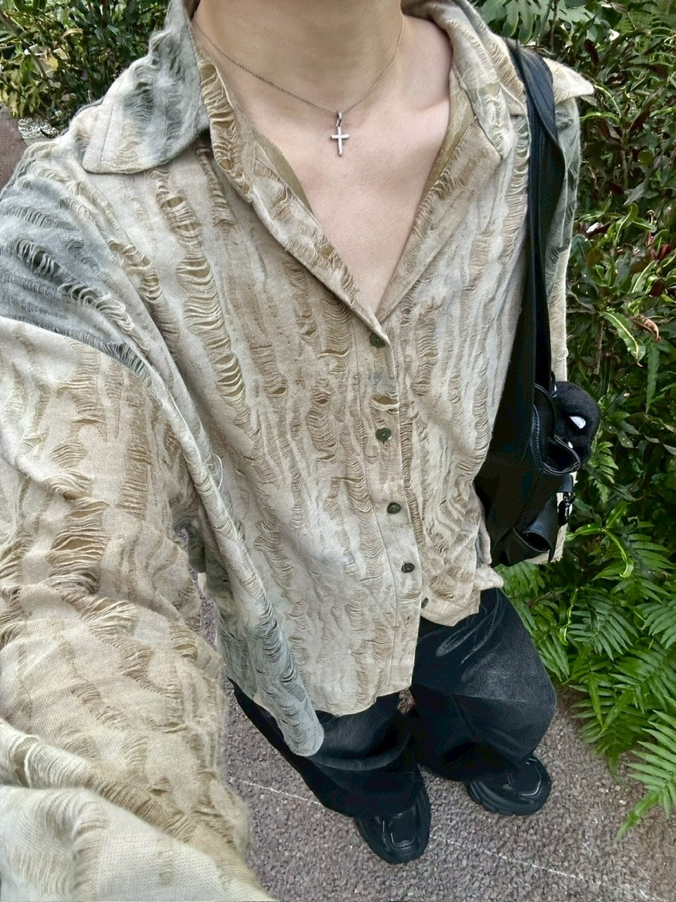 受注制【LUV CODE】damage shirt (3color)