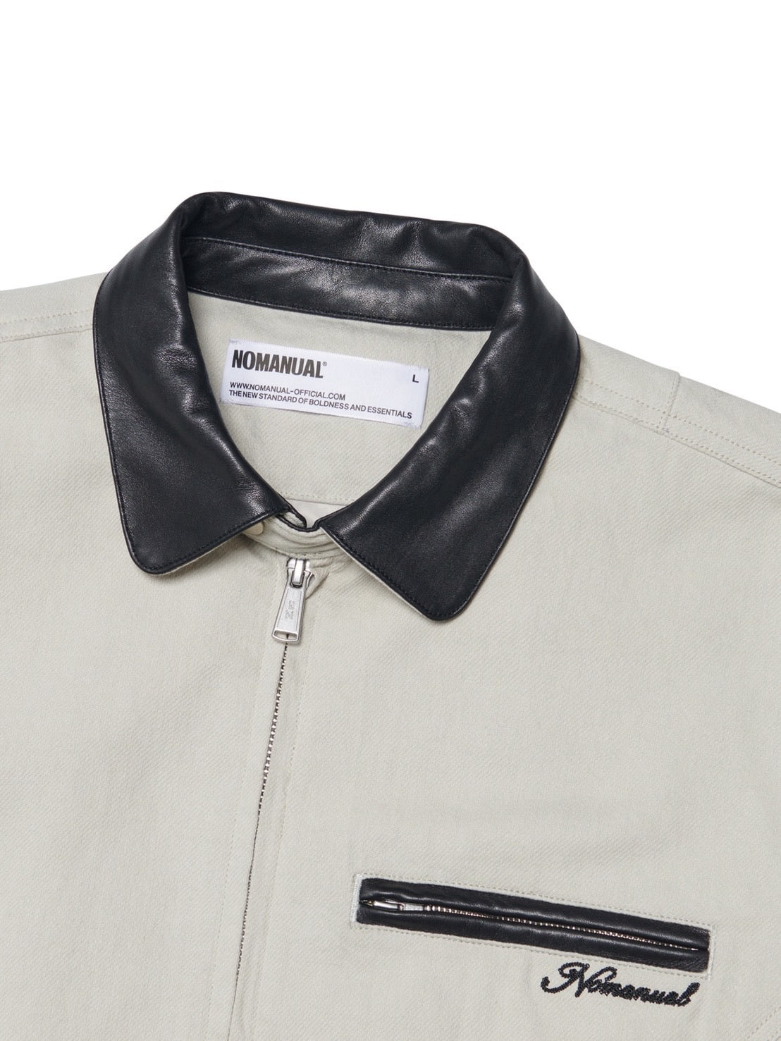 【NOMANUAL】VINTAGE LEATHER COLLAR WORK JACKET