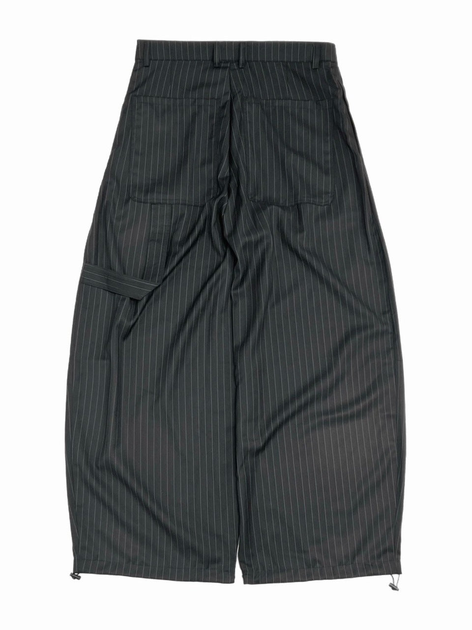 受注制【Chikashitsu +】draw cord stripe wide slacks / 【チカシツプラス】ドローコードストライプワイドスラックス (2color)