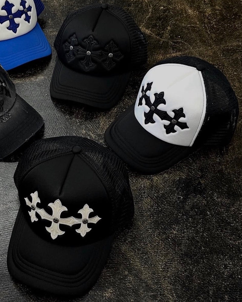 1/30 再入荷【SUPPLIER】Cross Leather Patch Mesh Cap / 【サプライヤー】クロスパッチメッシュキャップ
