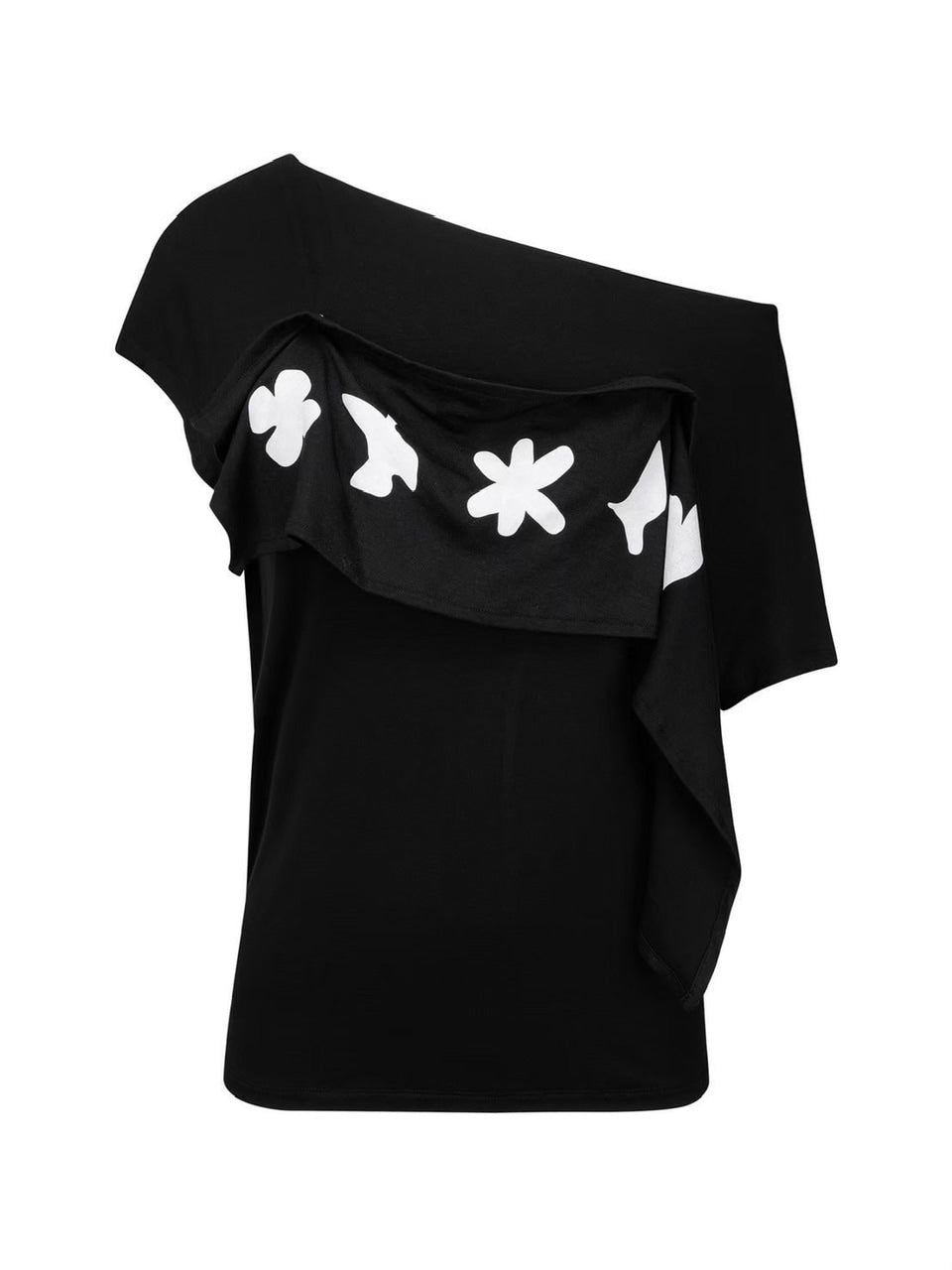 【NACHE】2-WAY PRINTED LOOSE T-SHIRT