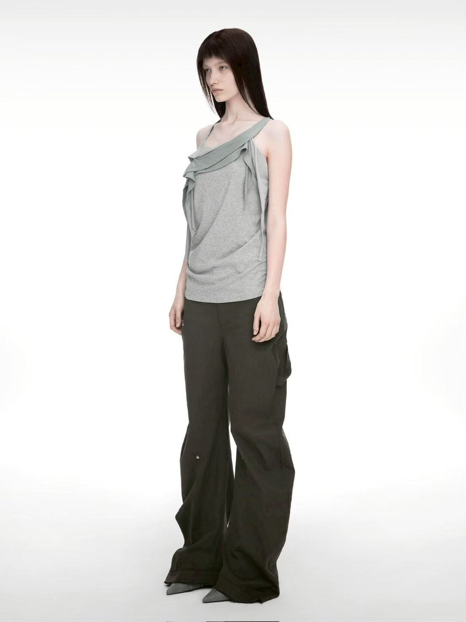 【NACHE】RAWCUT CURVED PANTS (UNISEX)