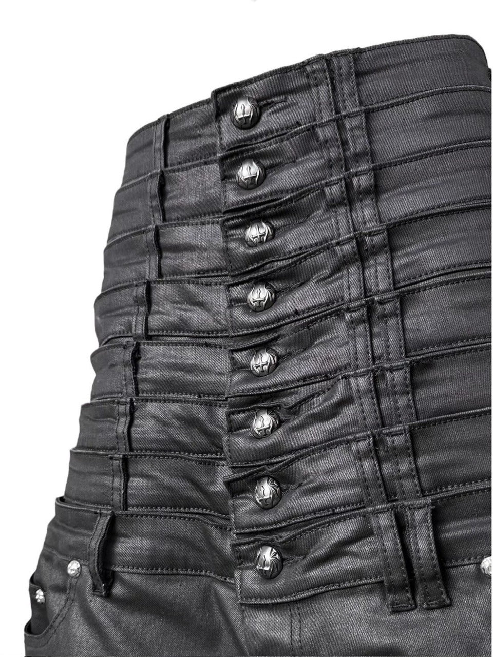 【UNIZ】8 Backs J-Cut Pants / 【ユニズ】ダーティーライクレイヤードバルーンデニムパンツ