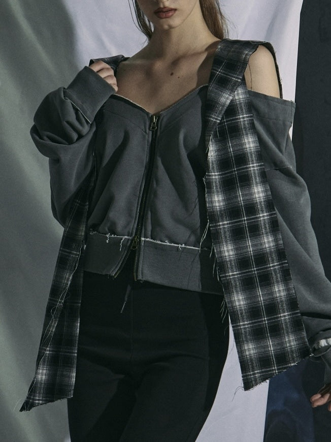 【GATELESS】CHECK HOOD MUFFLER / 【ゲートレス】チェックフードマフラー