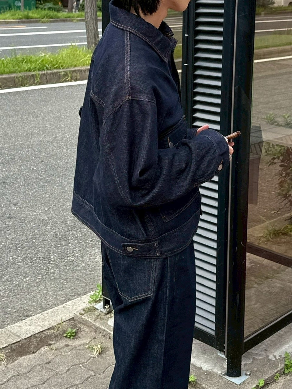 受注制【Chikashitsu +】2 pocket rigid denim jacket / 【チカシツプラス】ツーポケットデニムジャケット (2color)