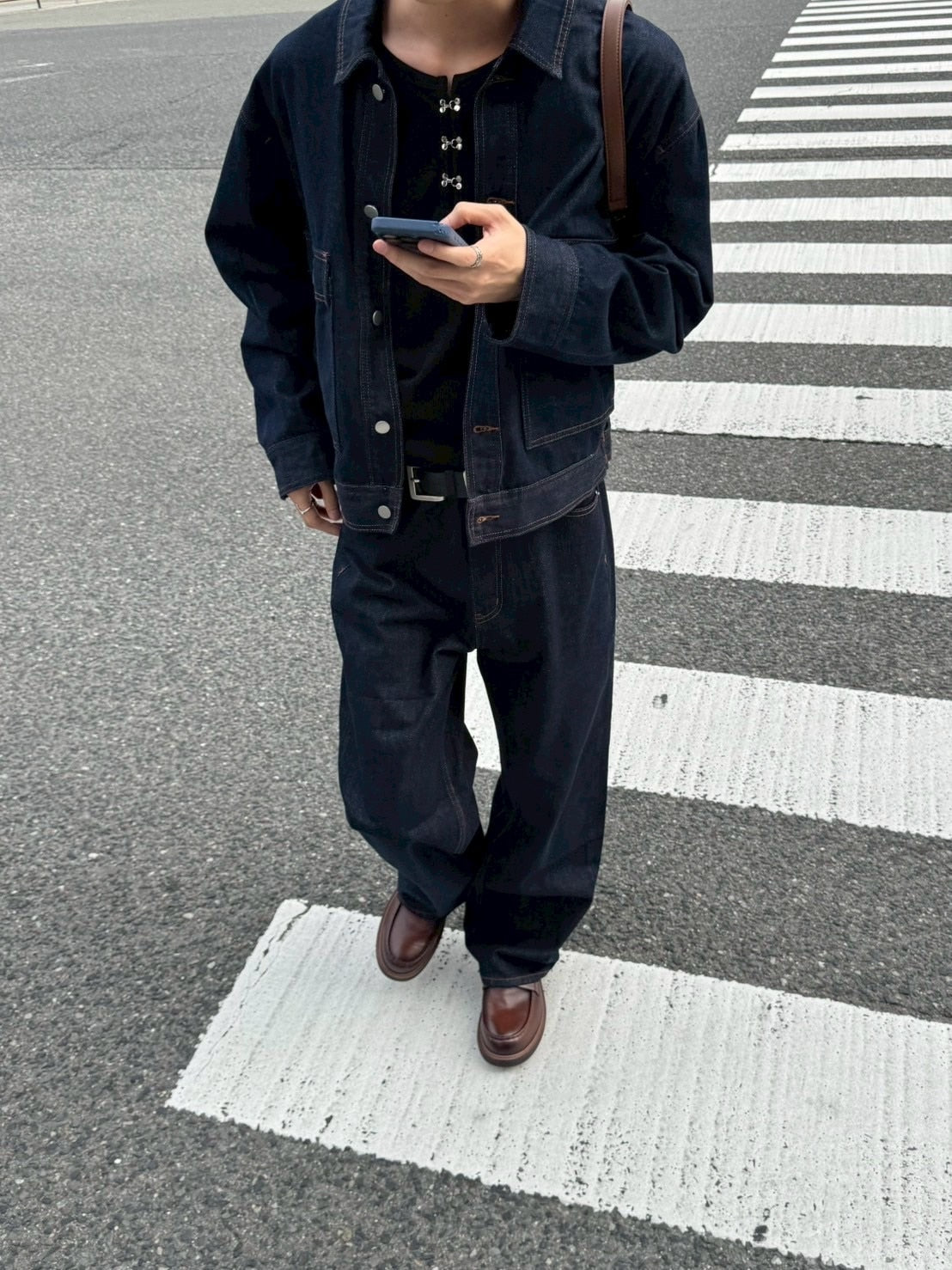 受注制【Chikashitsu +】semi wide rigid denim pants / 【チカシツプラス】セミワイドリジッドデニムパンツ (2color)