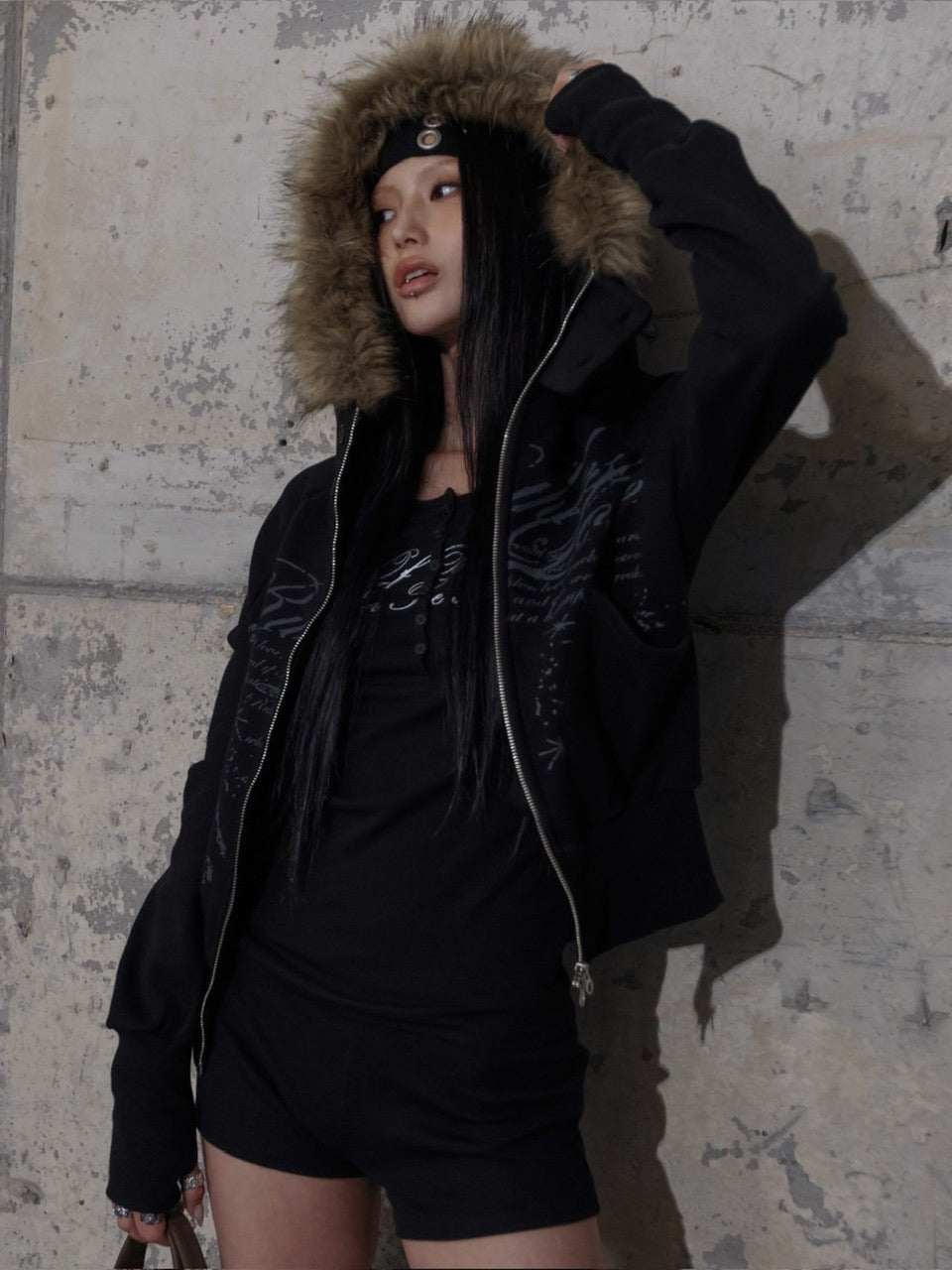 【FANCY CLUB】RUTHLESS FUR HOODED ZIP-UP / 【ファンシークラブ】ルースレスファージップアップパーカー