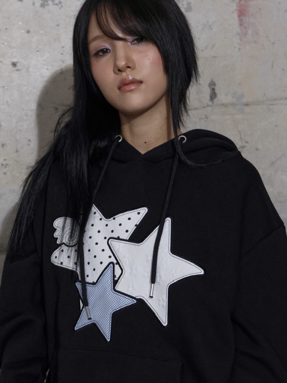 【FANCY CLUB】MIX STAR ANGEL PATCH HOODIE / 【ファンシークラブ】ミックススターエンジェルパッチパーカー