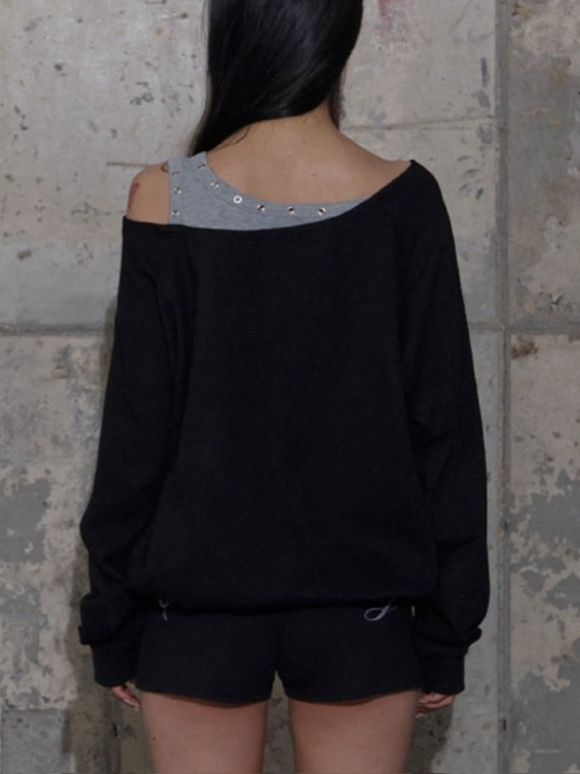 【FANCY CLUB】ROSARY NOIRER SWEATSHIRT / 【ファンシークラブ】ロザリーノイアースウェット長袖Ｔシャツ