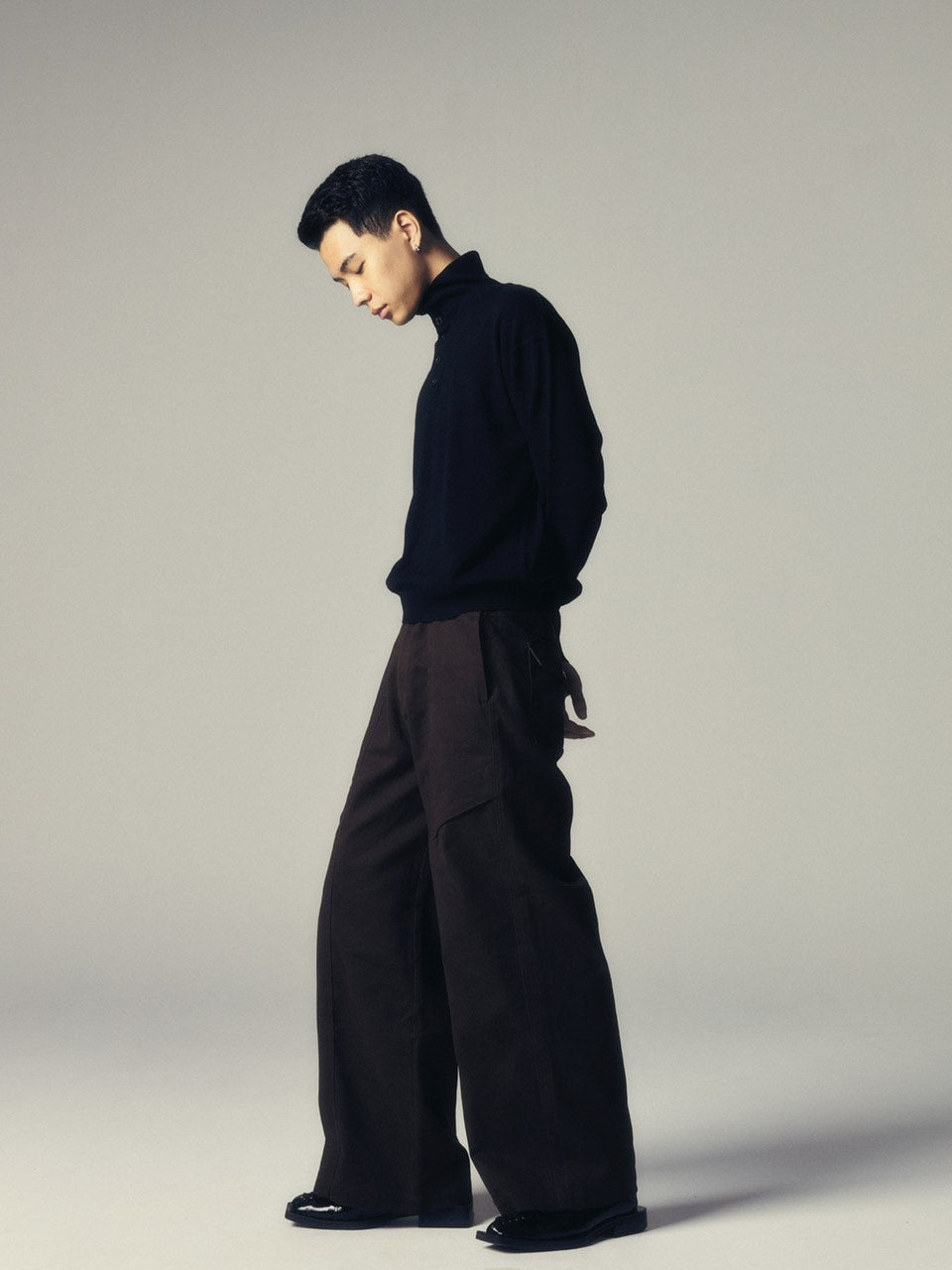 【CS】cotton wide twill pants (brown) / 【シーエス】コットンワイドツイルパンツ