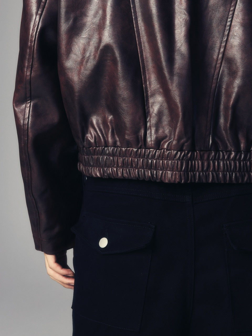 【CS】multi zip faded wash blouson (red brown)