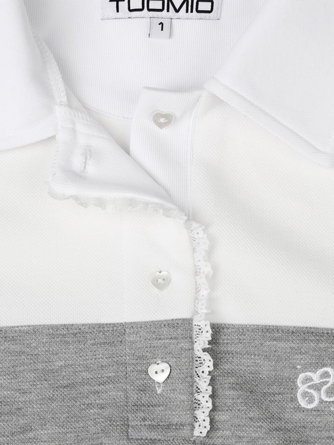 【TUOMIO】RUFFLE POLO TOP / 【トゥオミオ】ラッフル長袖ポロシャツ