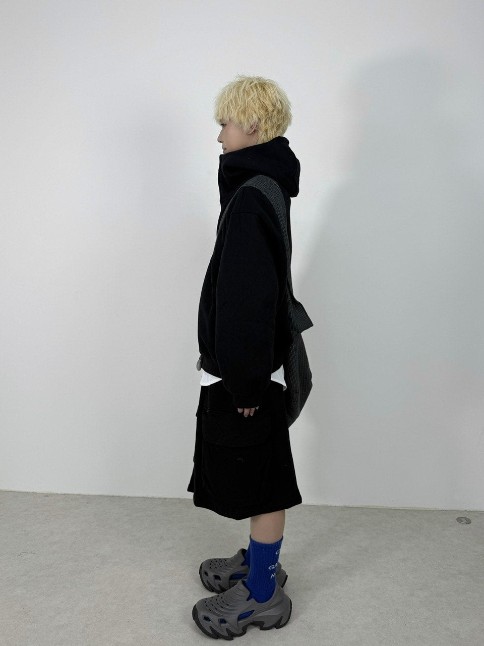 国際配送【Nerd out XU】high neck heavy hoodie / 【ナードアウトエックスユー】ハイネックヘビーフーディー (2color)