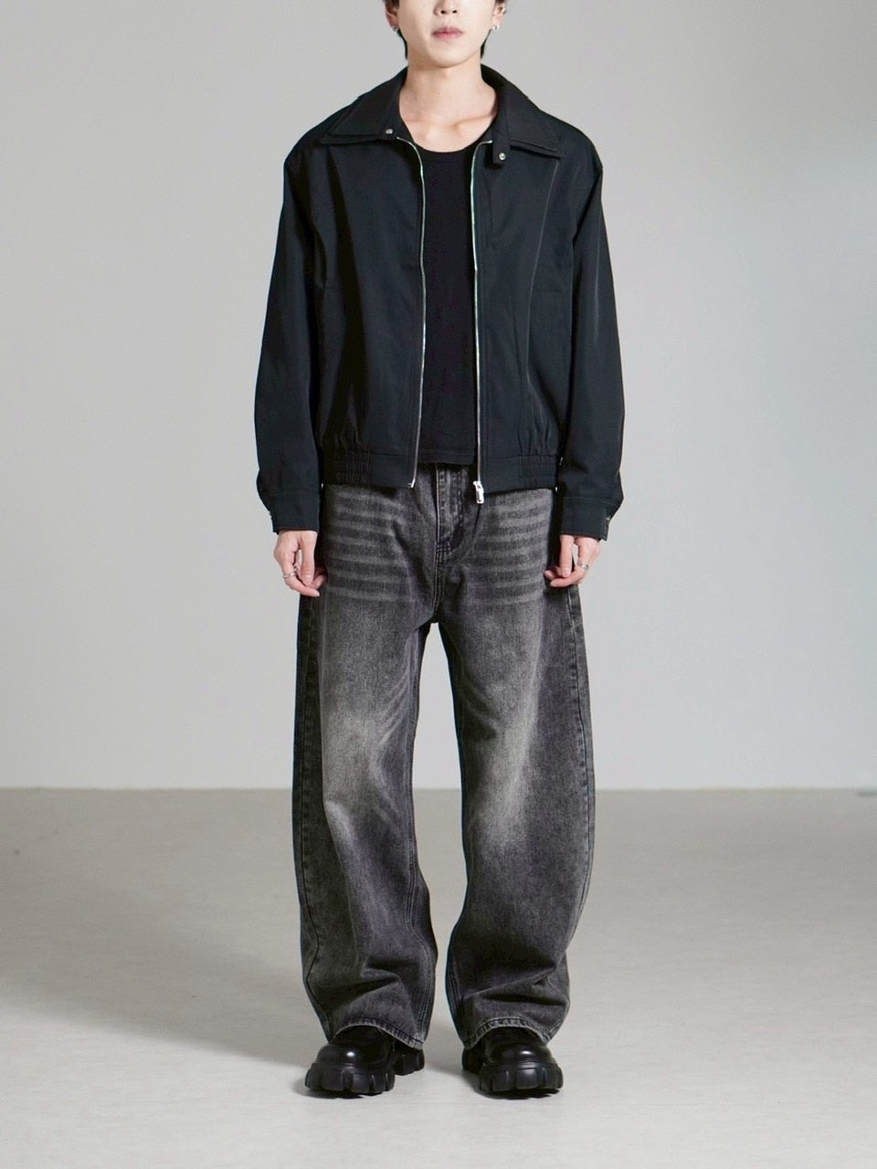 【Chikashitsu +】double collar jacket / 【チカシツプラス】ダブルカラージャケット (2color)