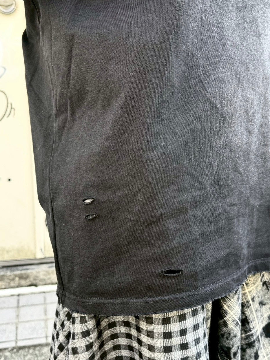 【Never mind the XU】damage washed long sleeve / 【ネバーマインドザエックスユー】ダメージウォッシュ長袖Tシャツ (3color)