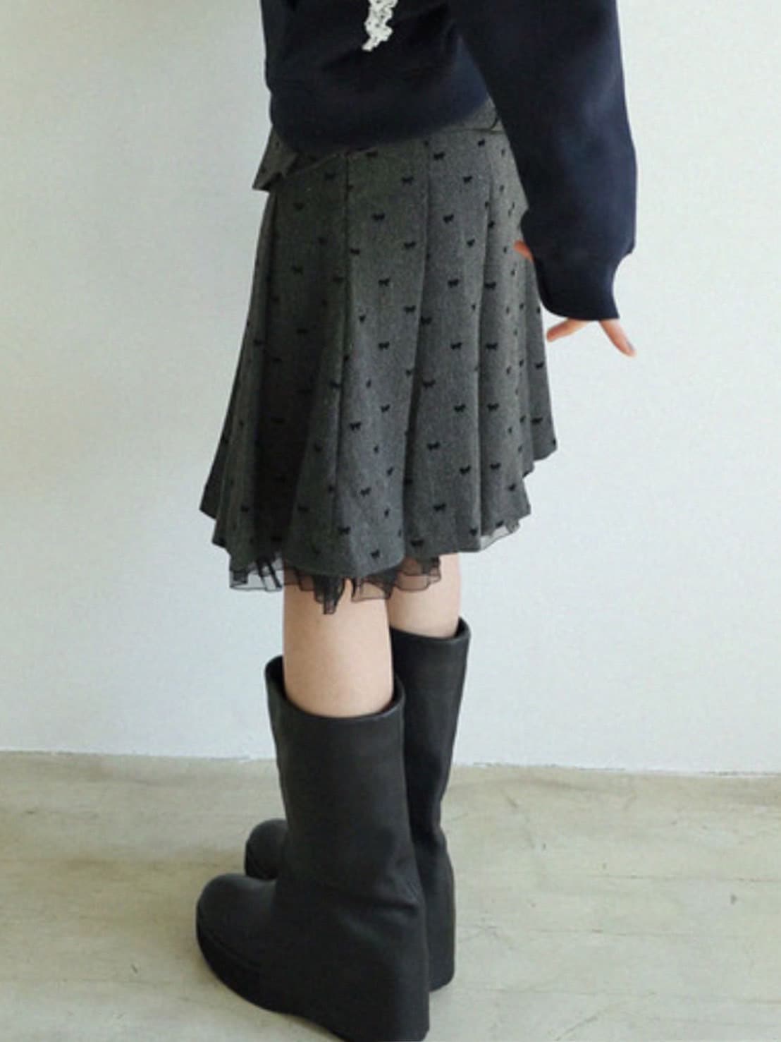 12/21 20:00 再販【Uglyshadow】RIBBON MIDI SKIRT