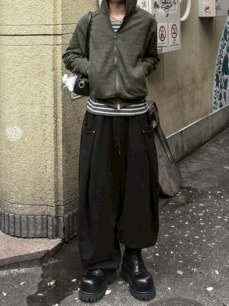 受注制【youll】rivet tuck wide pants (2color)