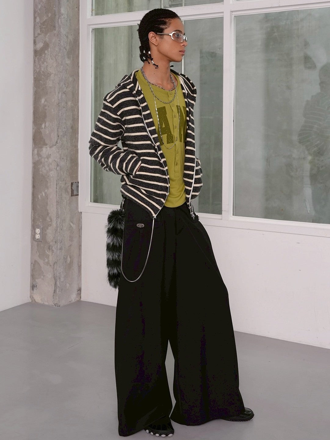 【ESC STUDIO】Bag buckle detail wide pants