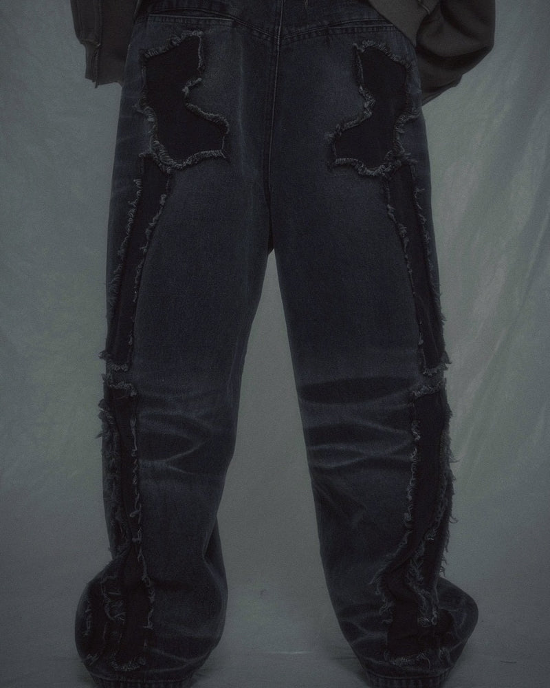 【SURGERY】surgery bone cutting denim wide pants / 【サージェリー】サージェリー ボーン カッティング デニム ワイド パンツ