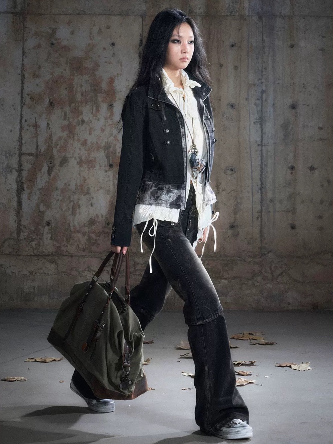 【Cest Nous】Baroque Jacket / 【セヌー】ハイネックバロックジップアップデニムジャケット