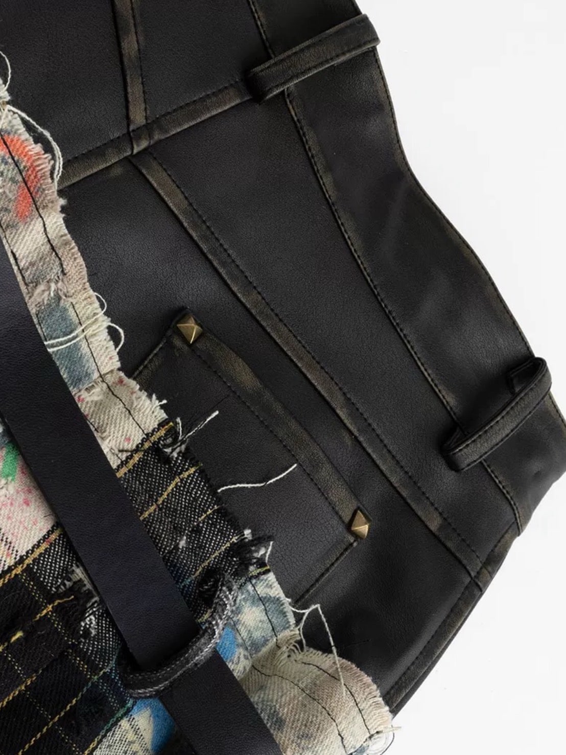 【Cest Nous】Plaid Pleated Skirt / 【セヌー】レイヤードデザインベルトプリーツスカート