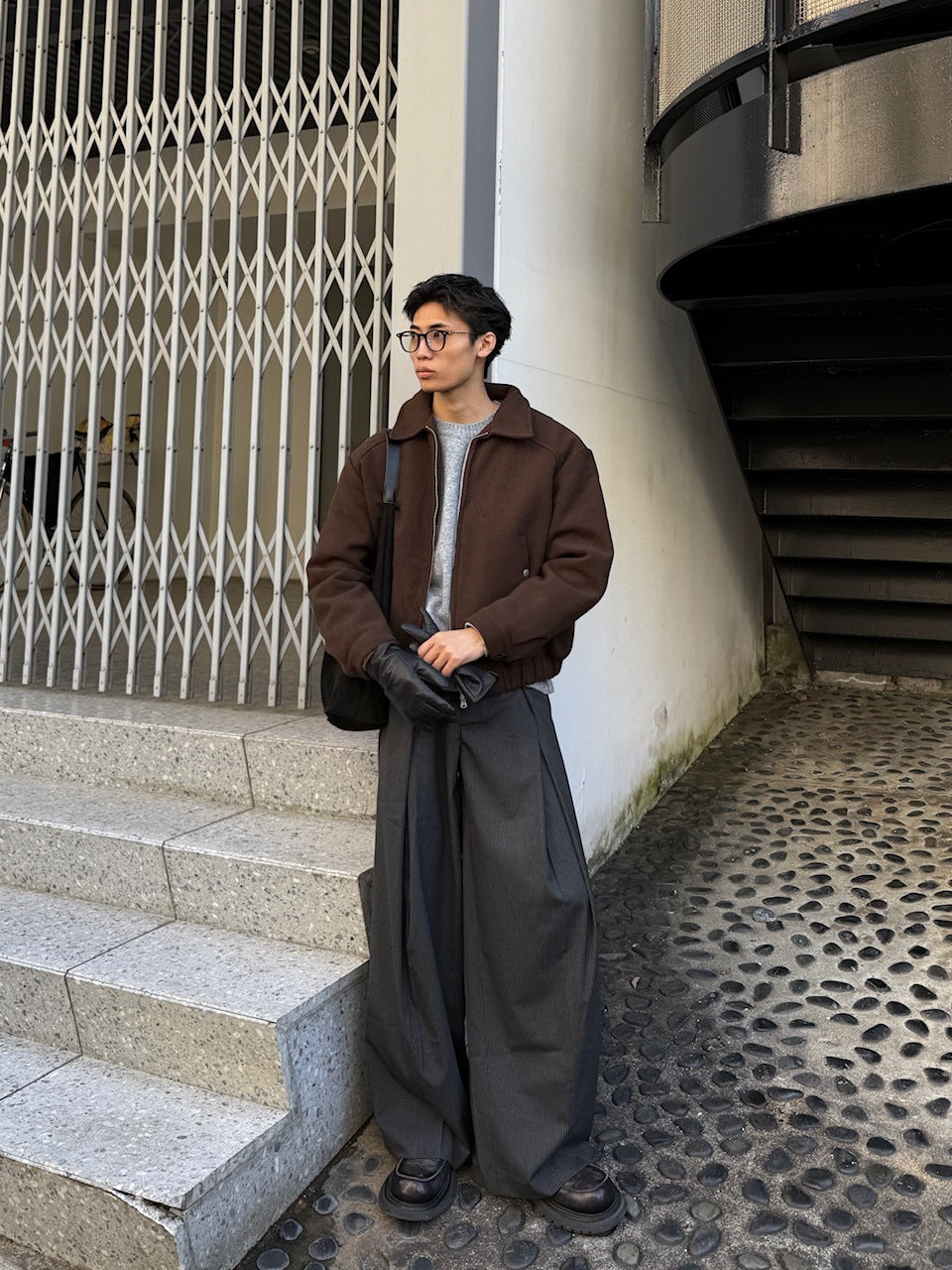 東京店WEB限定受注制【Chikashitsu +】cropped wool zip jacket / 【チカシツプラス】クロップドウールジップジャケット (3color)