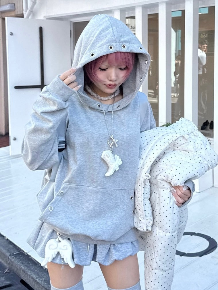 受注制【nmtc +】Eyelet hoodie / 【エヌエムティーシープラス】アイレットパーカー (2color)